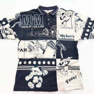 Vintage Disney Mickey Mouse Golf Polo Short Sleeve Collared Shirt Size L